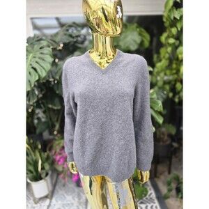 Garnet Hill V-Neck Cashmere Sweater Women’s XL Gray